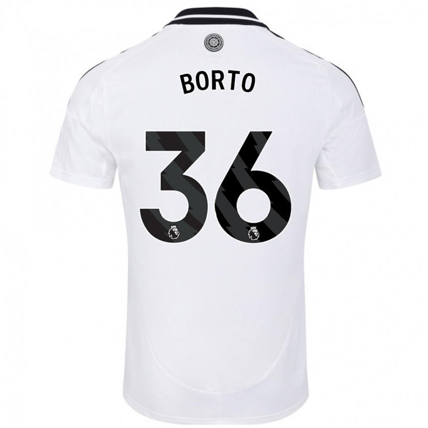 Kids Football Alex Borto #36 White Home Jersey 2024/25 T-Shirt Canada