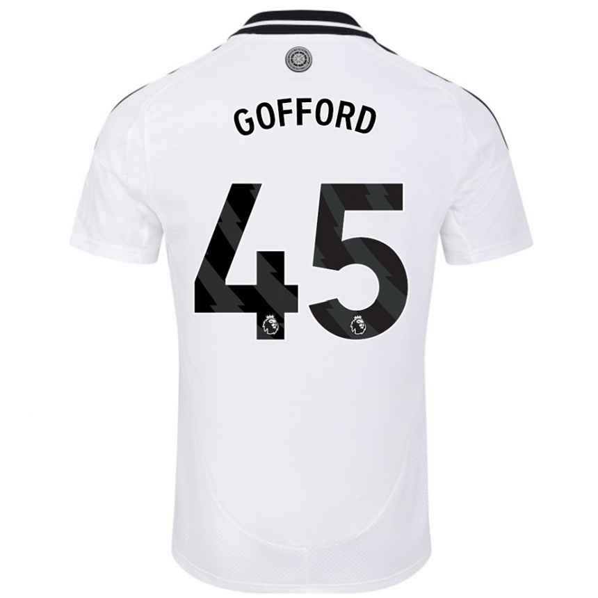 Kids Football Oliver Gofford #45 White Home Jersey 2024/25 T-Shirt Canada