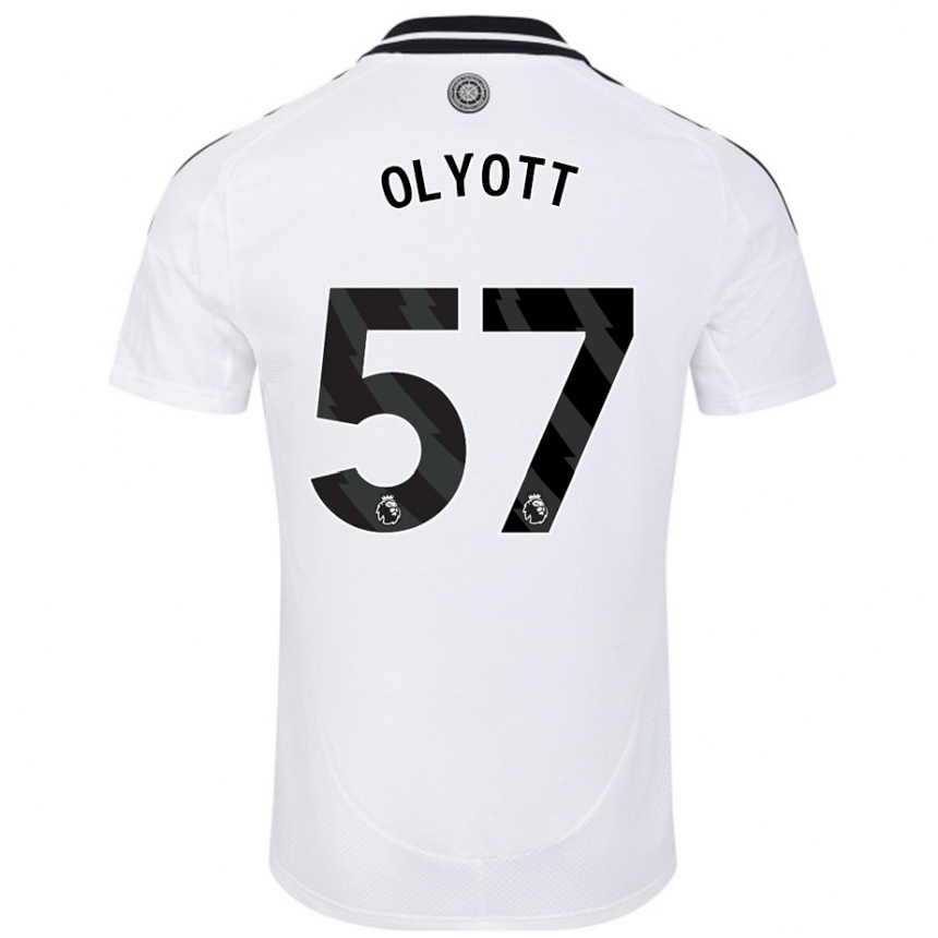 Kids Football Tom Olyott #57 White Home Jersey 2024/25 T-Shirt Canada