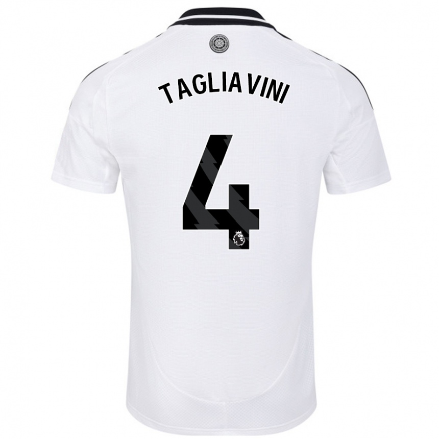 Kids Football Ella Tagliavini #4 White Home Jersey 2024/25 T-Shirt Canada