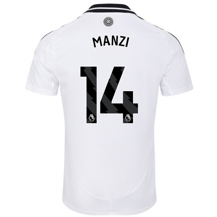 Kids Football Sophie Manzi #14 White Home Jersey 2024/25 T-Shirt Canada