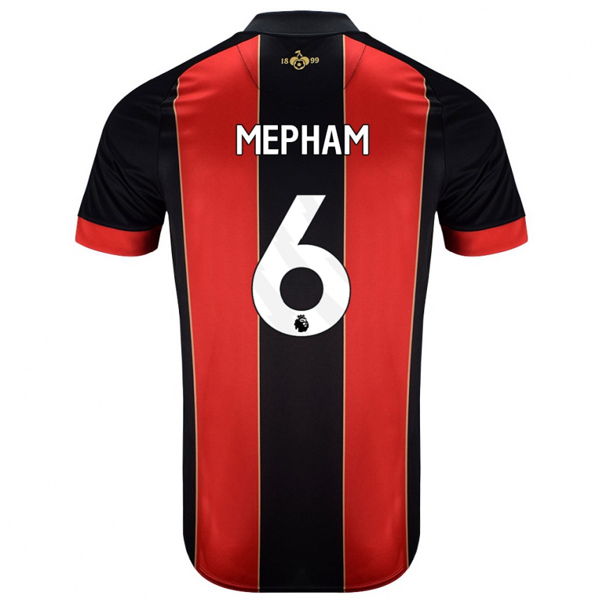 Kids Football Chris Mepham #6 Red Black Home Jersey 2024/25 T-Shirt Canada