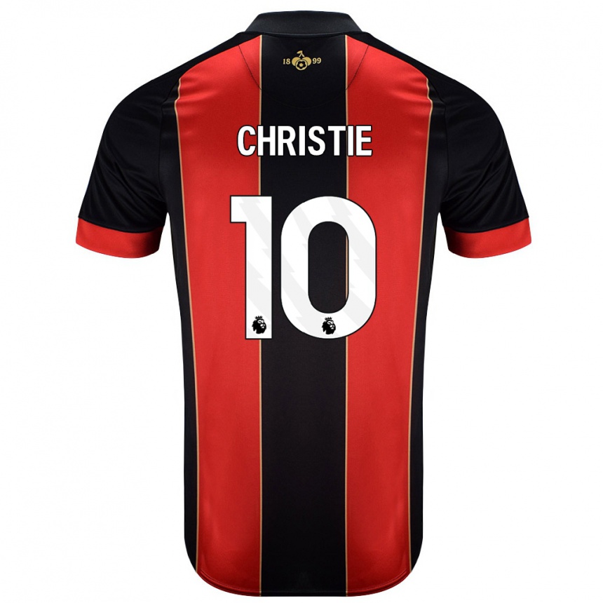 Kids Football Ryan Christie #10 Red Black Home Jersey 2024/25 T-Shirt Canada