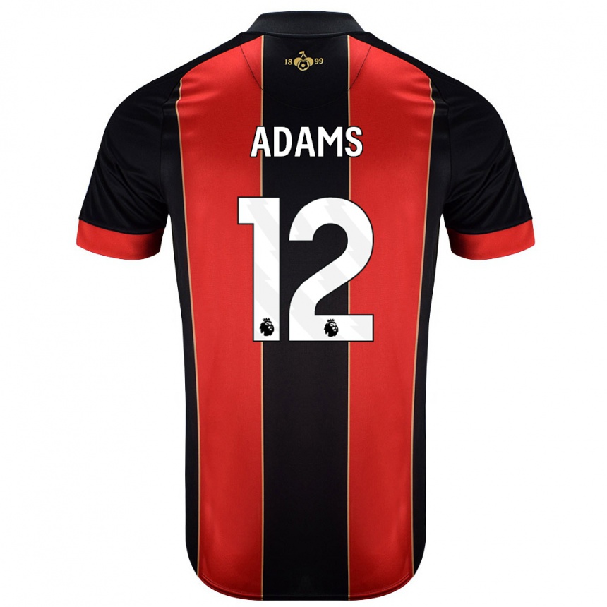 Kids Football Tyler Adams #12 Red Black Home Jersey 2024/25 T-Shirt Canada