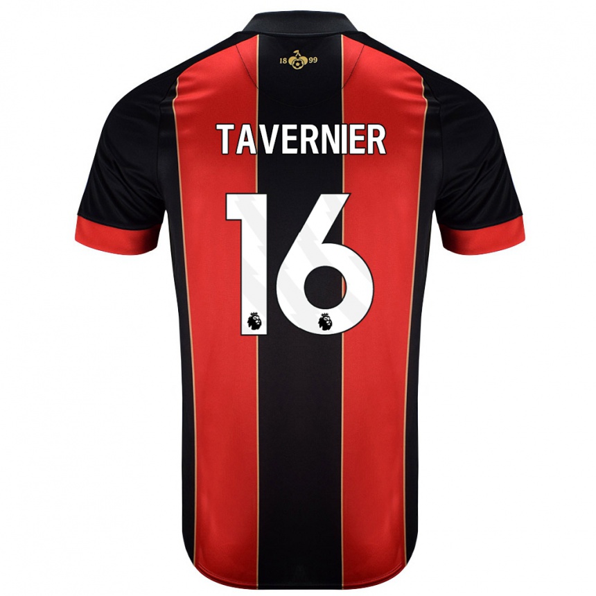 Kids Football Marcus Tavernier #16 Red Black Home Jersey 2024/25 T-Shirt Canada