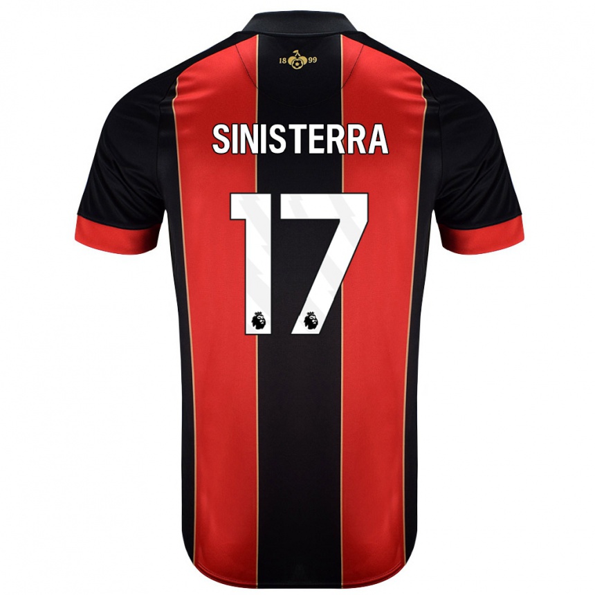 Kids Football Luis Sinisterra #17 Red Black Home Jersey 2024/25 T-Shirt Canada