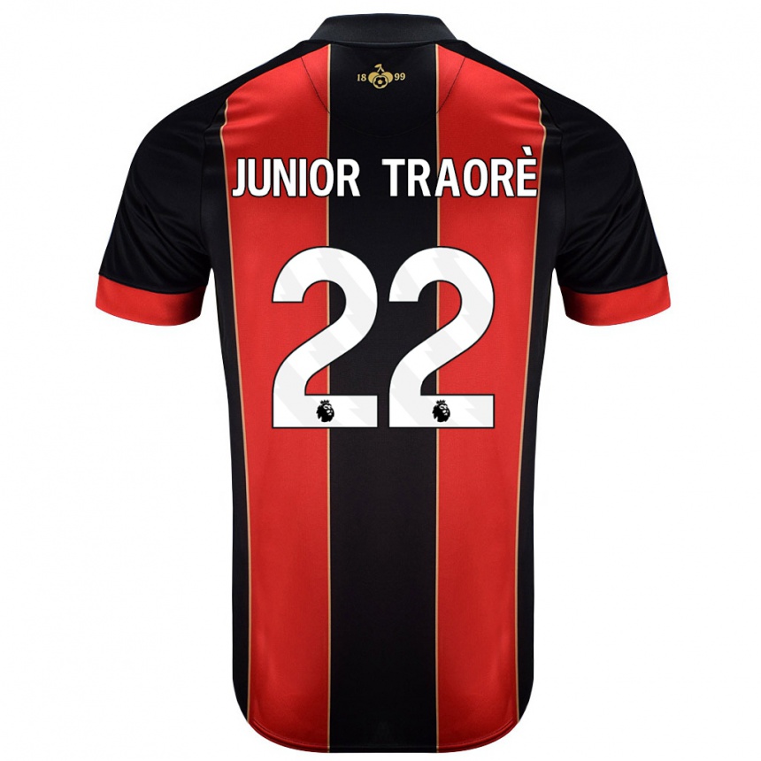 Kids Football Hamed Junior Traorè #22 Red Black Home Jersey 2024/25 T-Shirt Canada