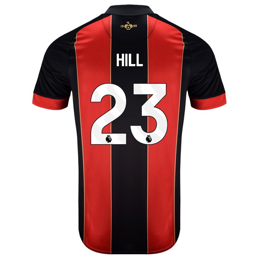 Kids Football James Hill #23 Red Black Home Jersey 2024/25 T-Shirt Canada