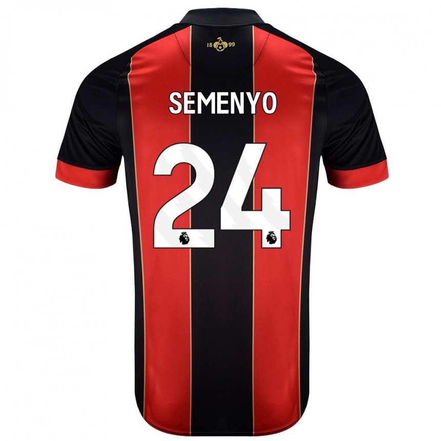 Kids Football Antoine Semenyo #24 Red Black Home Jersey 2024/25 T-Shirt Canada