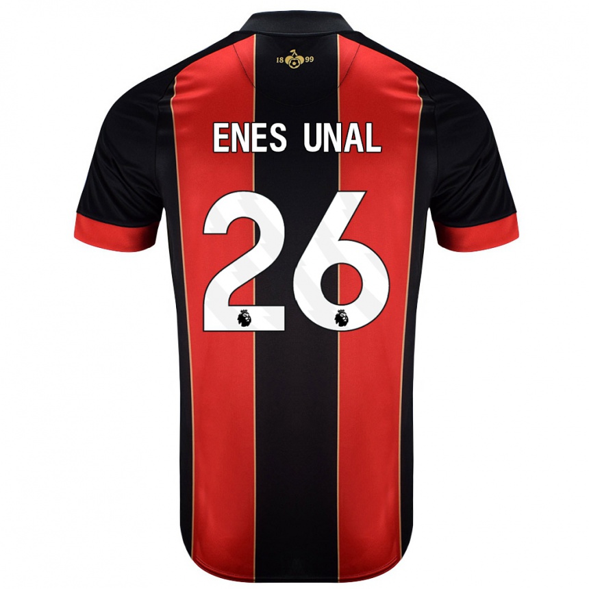 Kids Football Enes Ünal #26 Red Black Home Jersey 2024/25 T-Shirt Canada