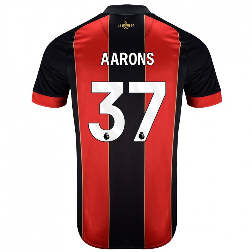 Kids Football Max Aarons #37 Red Black Home Jersey 2024/25 T-Shirt Canada