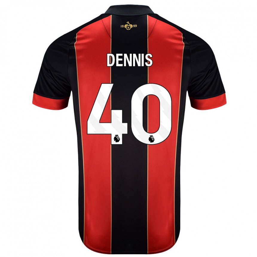 Kids Football Will Dennis #40 Red Black Home Jersey 2024/25 T-Shirt Canada