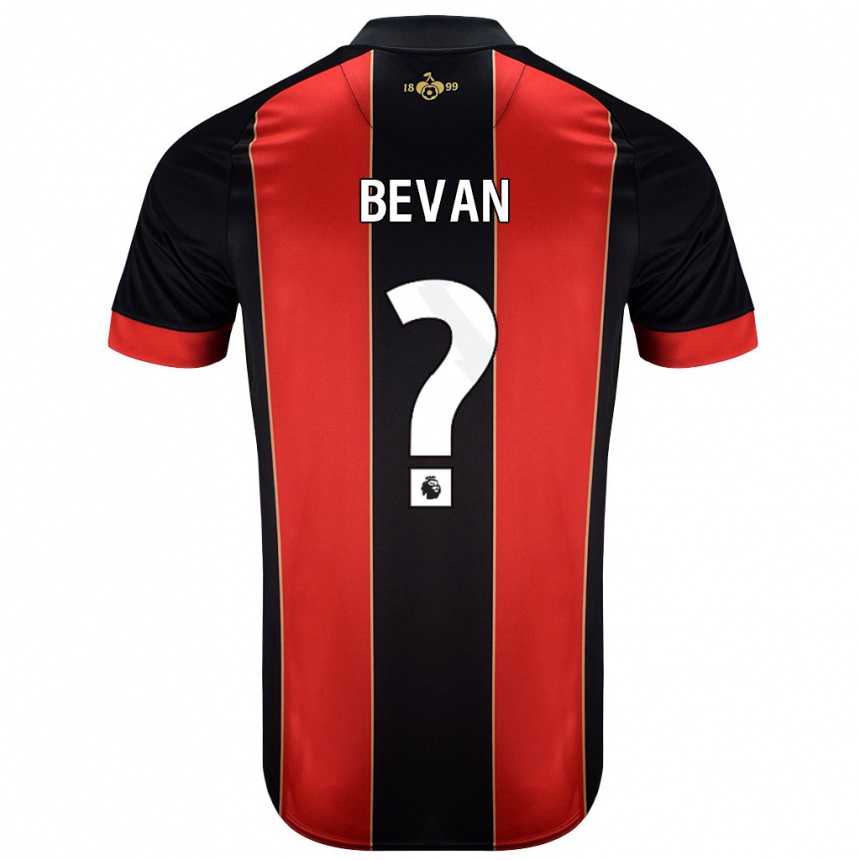 Kids Football Owen Bevan #0 Red Black Home Jersey 2024/25 T-Shirt Canada