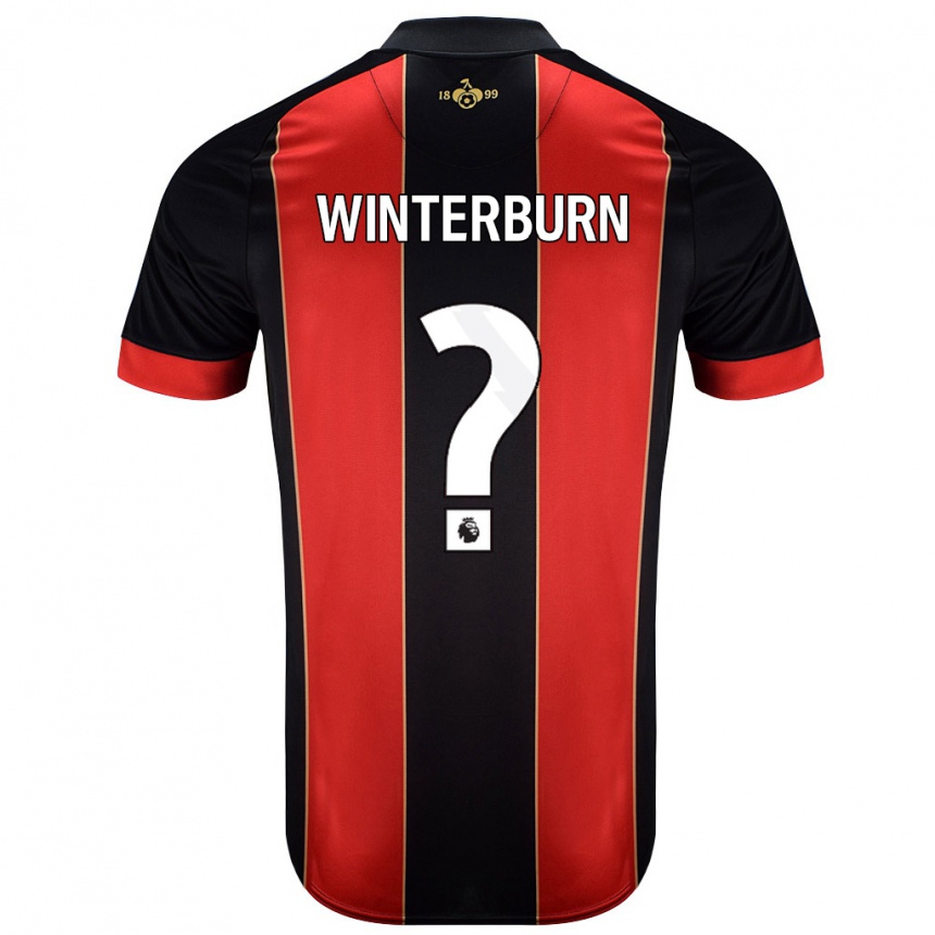 Kids Football Ben Winterburn #0 Red Black Home Jersey 2024/25 T-Shirt Canada