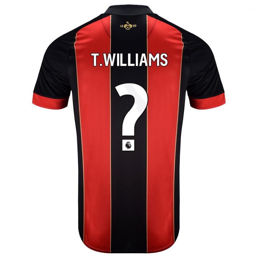 Kids Football Toure Williams #0 Red Black Home Jersey 2024/25 T-Shirt Canada