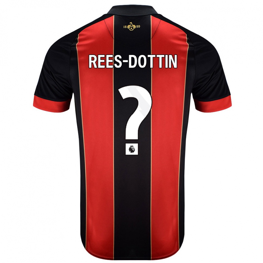 Kids Football Remy Rees-Dottin #0 Red Black Home Jersey 2024/25 T-Shirt Canada