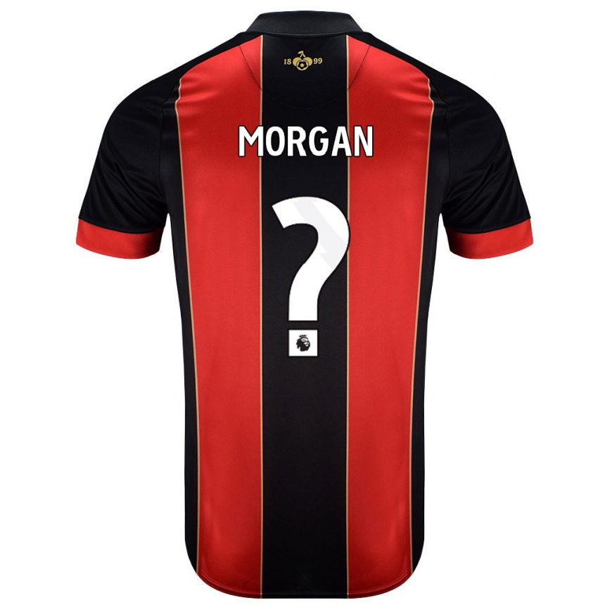 Kids Football Ollie Morgan #0 Red Black Home Jersey 2024/25 T-Shirt Canada