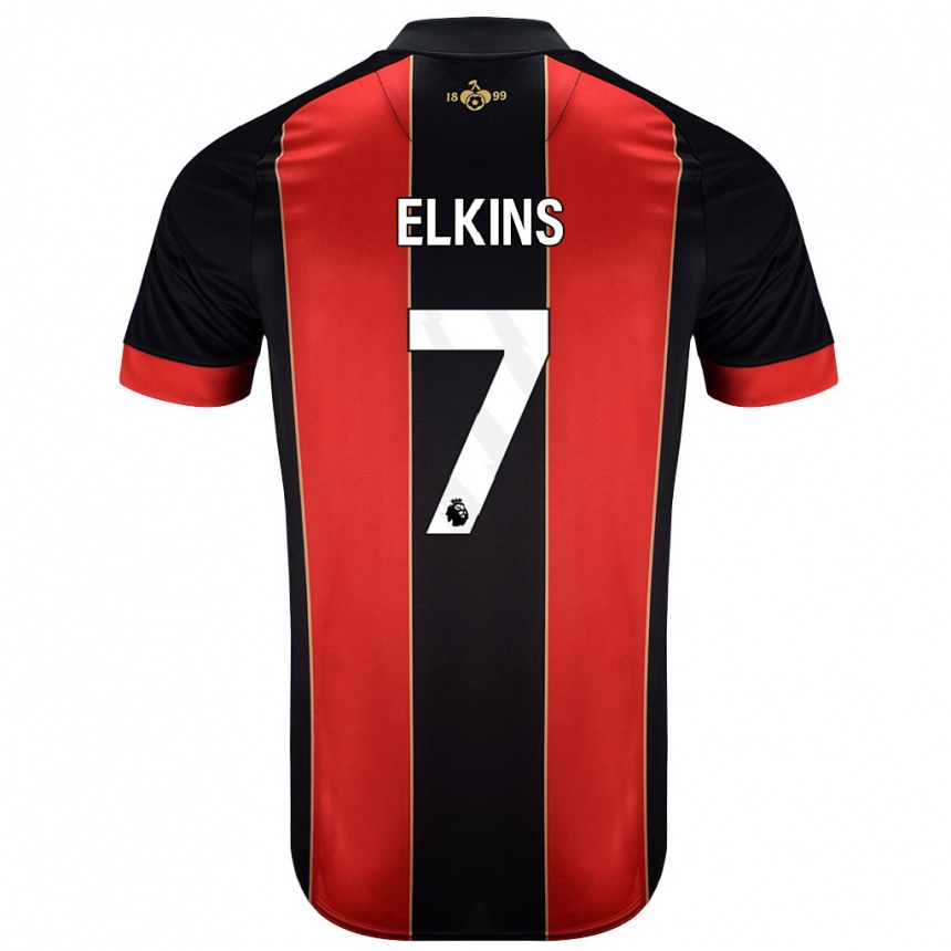 Kids Football Elle Elkins #7 Red Black Home Jersey 2024/25 T-Shirt Canada