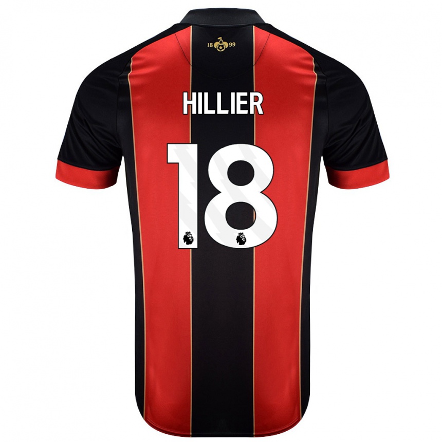 Kids Football Gemma Hillier #18 Red Black Home Jersey 2024/25 T-Shirt Canada