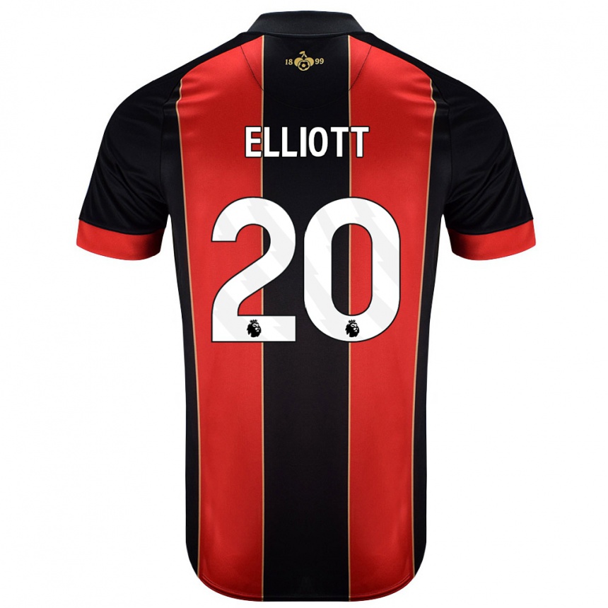 Kids Football Kaitlyn Elliott #20 Red Black Home Jersey 2024/25 T-Shirt Canada