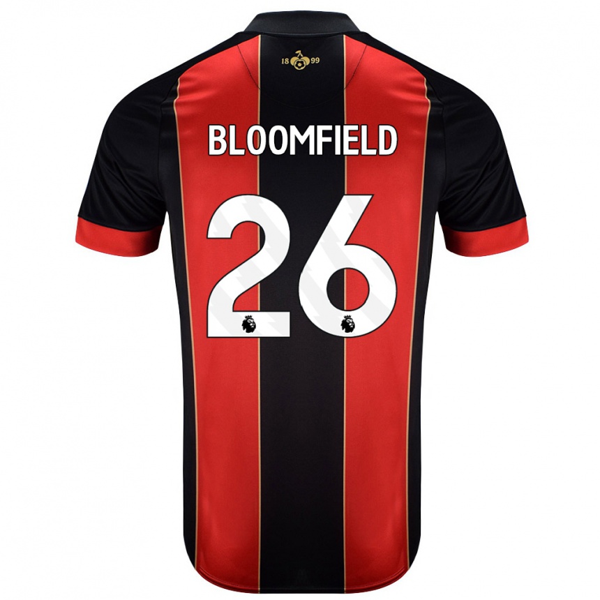 Kids Football Erin Bloomfield #26 Red Black Home Jersey 2024/25 T-Shirt Canada