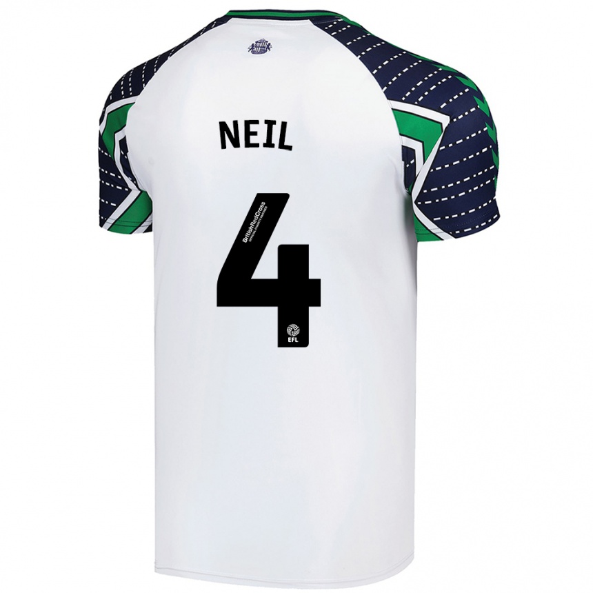 Enfant Football Maillot Dan Neil #4 Blanc Tenues Extérieur 2024/25 Canada