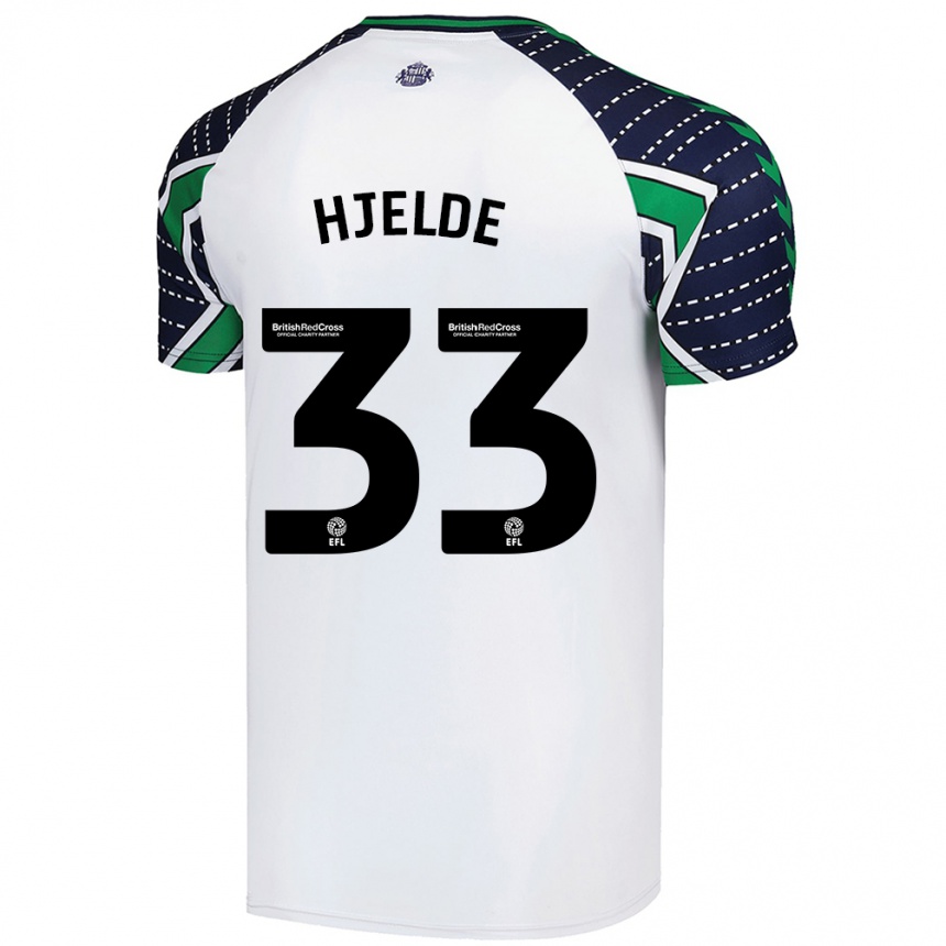 Kids Football Leo Fuhr Hjelde #33 White Away Jersey 2024/25 T-Shirt Canada