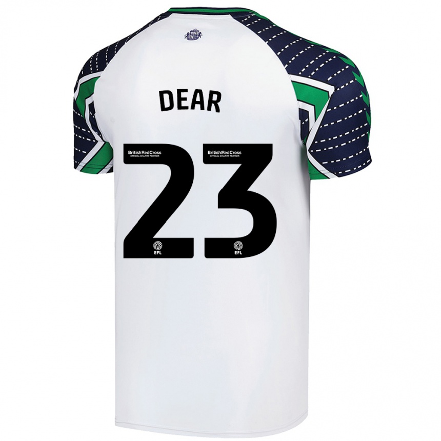 Kids Football Jenna Dear #23 White Away Jersey 2024/25 T-Shirt Canada