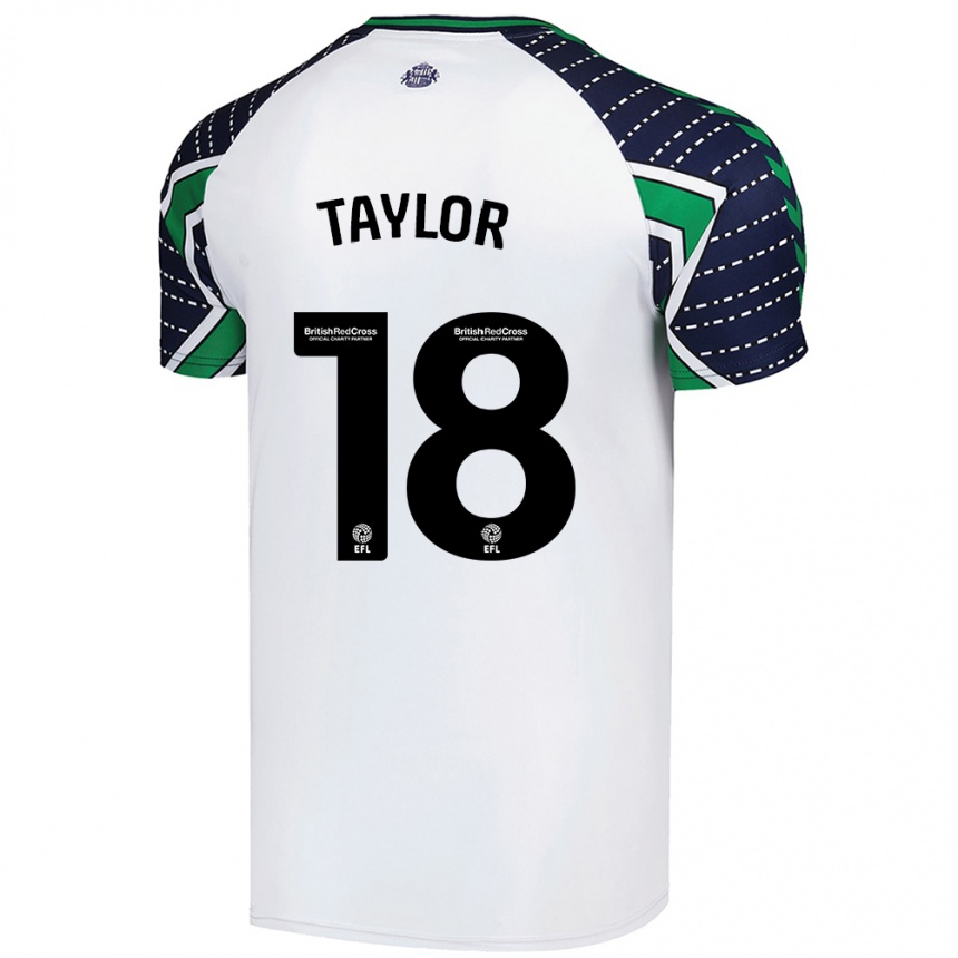 Kids Football Ellis Taylor #18 White Away Jersey 2024/25 T-Shirt Canada