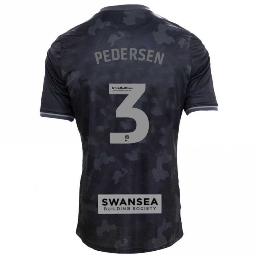 Kids Football Kristian Pedersen #3 Black Away Jersey 2024/25 T-Shirt Canada