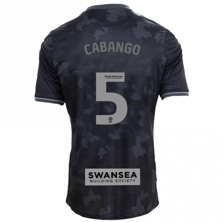 Kids Football Ben Cabango #5 Black Away Jersey 2024/25 T-Shirt Canada