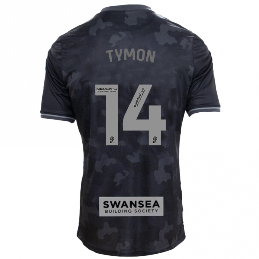 Kids Football Josh Tymon #14 Black Away Jersey 2024/25 T-Shirt Canada