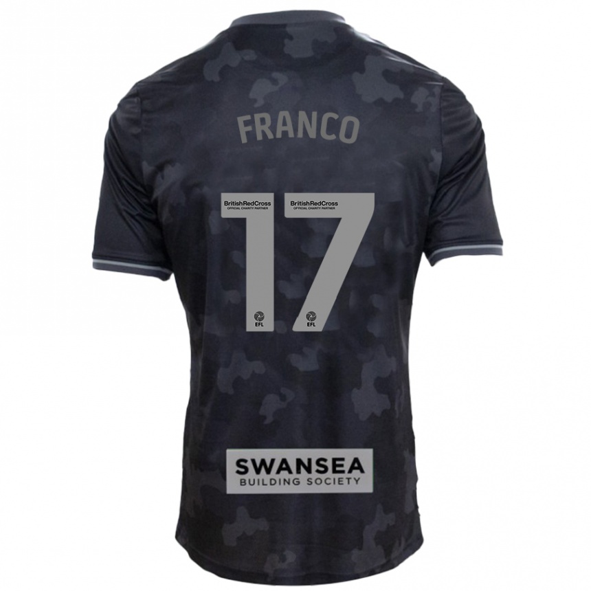 Kids Football Gonçalo Franco #17 Black Away Jersey 2024/25 T-Shirt Canada