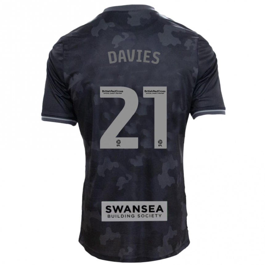 Enfant Football Maillot Laura Davies #21 Noir Tenues Extérieur 2024/25 Canada