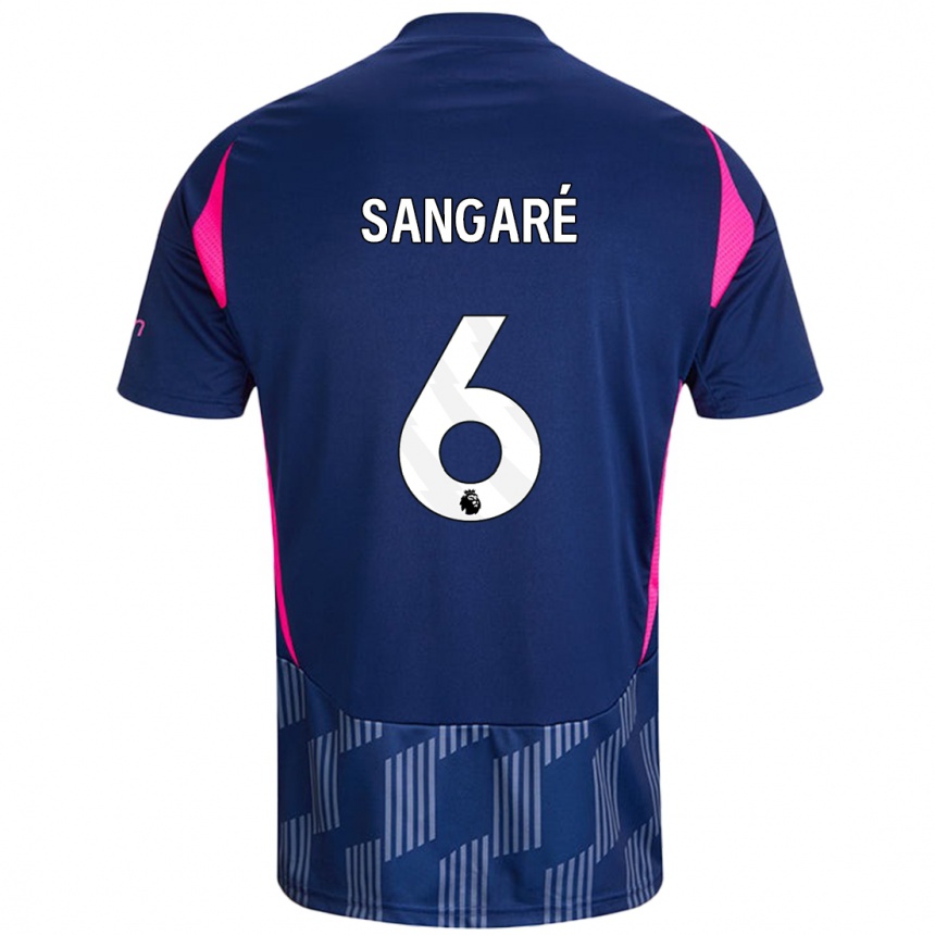 Kids Football Ibrahim Sangaré #6 Royal Blue Pink Away Jersey 2024/25 T-Shirt Canada