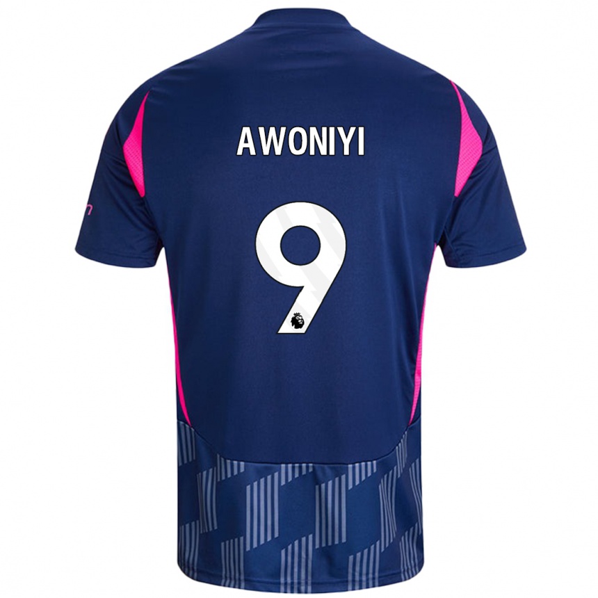 Kids Football Taiwo Awoniyi #9 Royal Blue Pink Away Jersey 2024/25 T-Shirt Canada