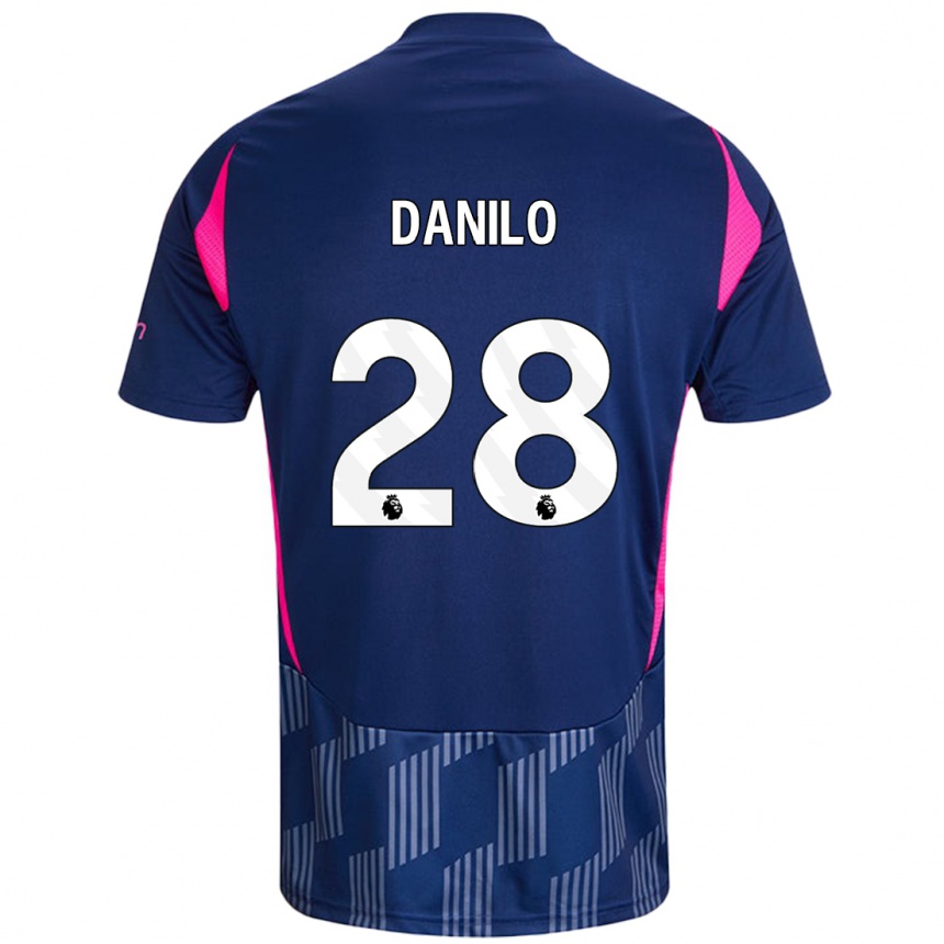 Kids Football Danilo #28 Royal Blue Pink Away Jersey 2024/25 T-Shirt Canada