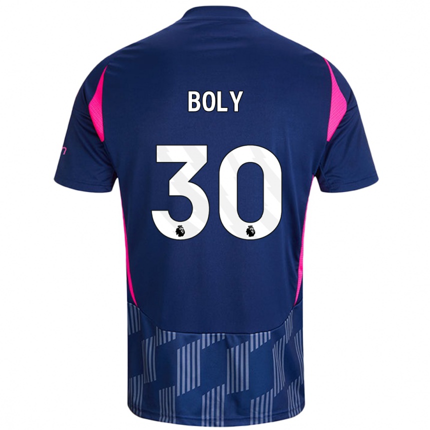 Kids Football Willy Boly #30 Royal Blue Pink Away Jersey 2024/25 T-Shirt Canada