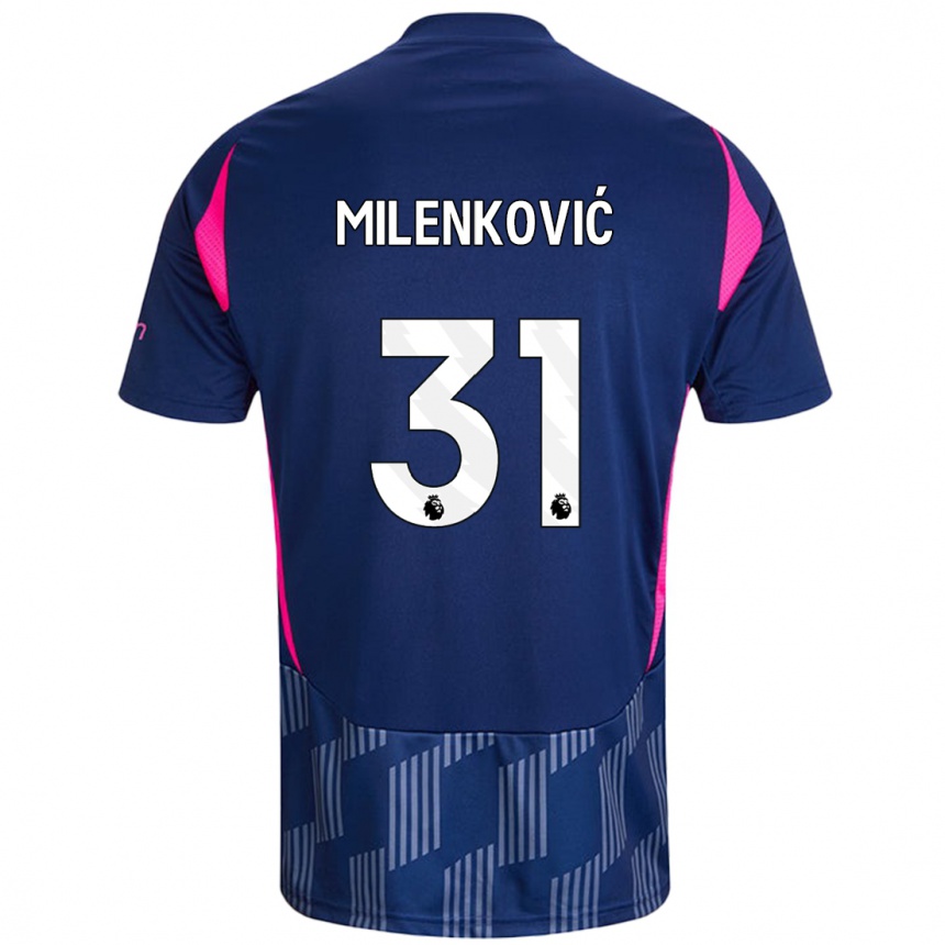 Enfant Football Maillot Nikola Milenković #31 Bleu Royal Rose Tenues Extérieur 2024/25 Canada