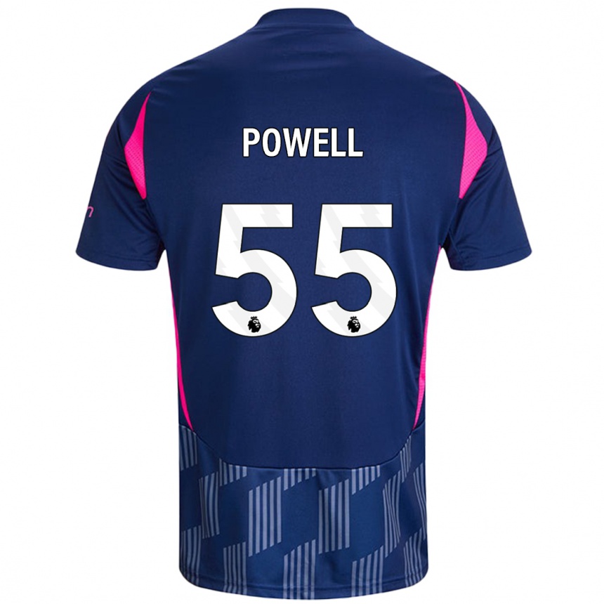 Kids Football Josh Powell #55 Royal Blue Pink Away Jersey 2024/25 T-Shirt Canada