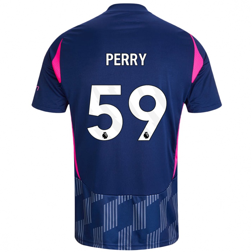 Kids Football Ben Perry #59 Royal Blue Pink Away Jersey 2024/25 T-Shirt Canada