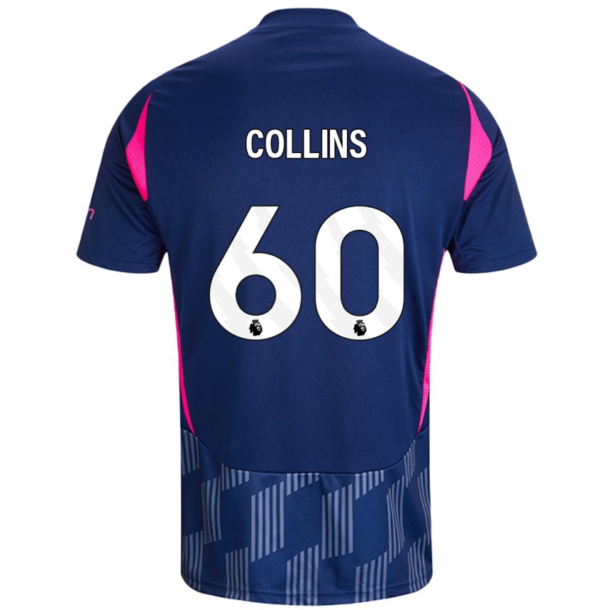 Kids Football Sam Collins #60 Royal Blue Pink Away Jersey 2024/25 T-Shirt Canada