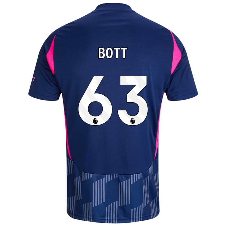 Kids Football Aaron Bott #63 Royal Blue Pink Away Jersey 2024/25 T-Shirt Canada