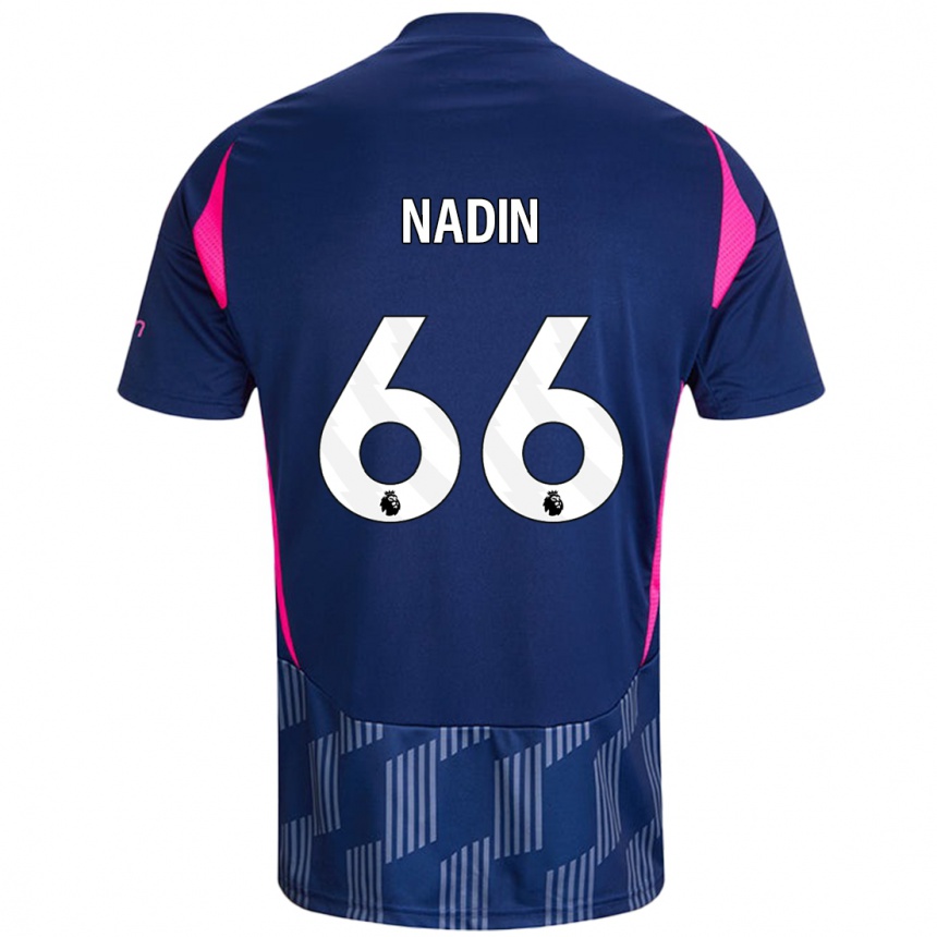 Kids Football Jack Nadin #66 Royal Blue Pink Away Jersey 2024/25 T-Shirt Canada