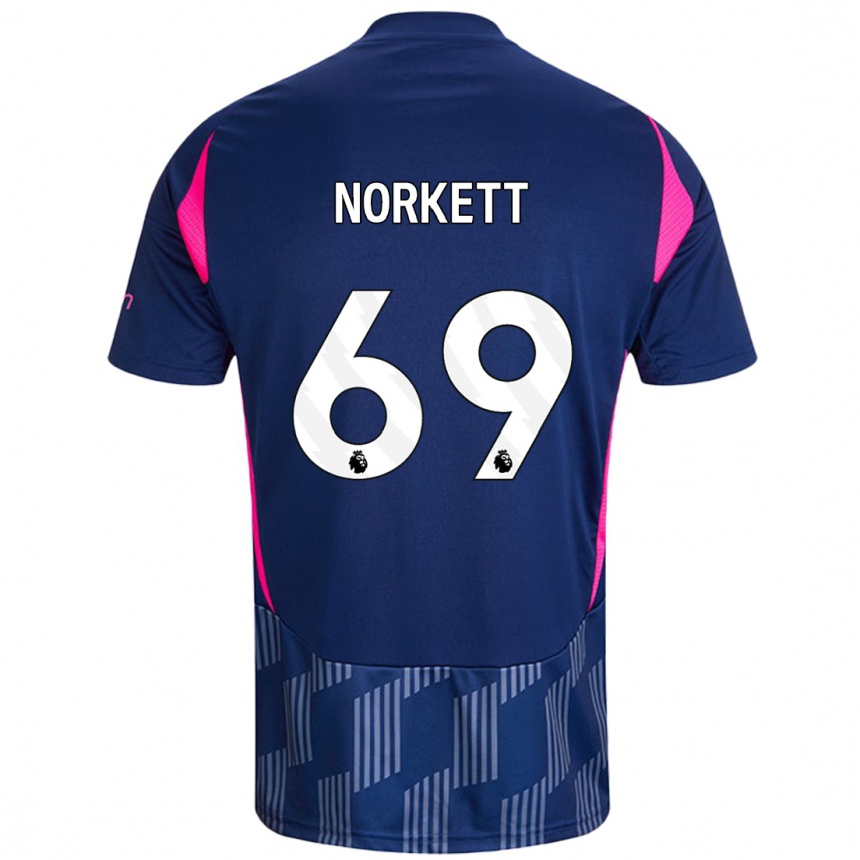 Kids Football Manni Norkett #69 Royal Blue Pink Away Jersey 2024/25 T-Shirt Canada