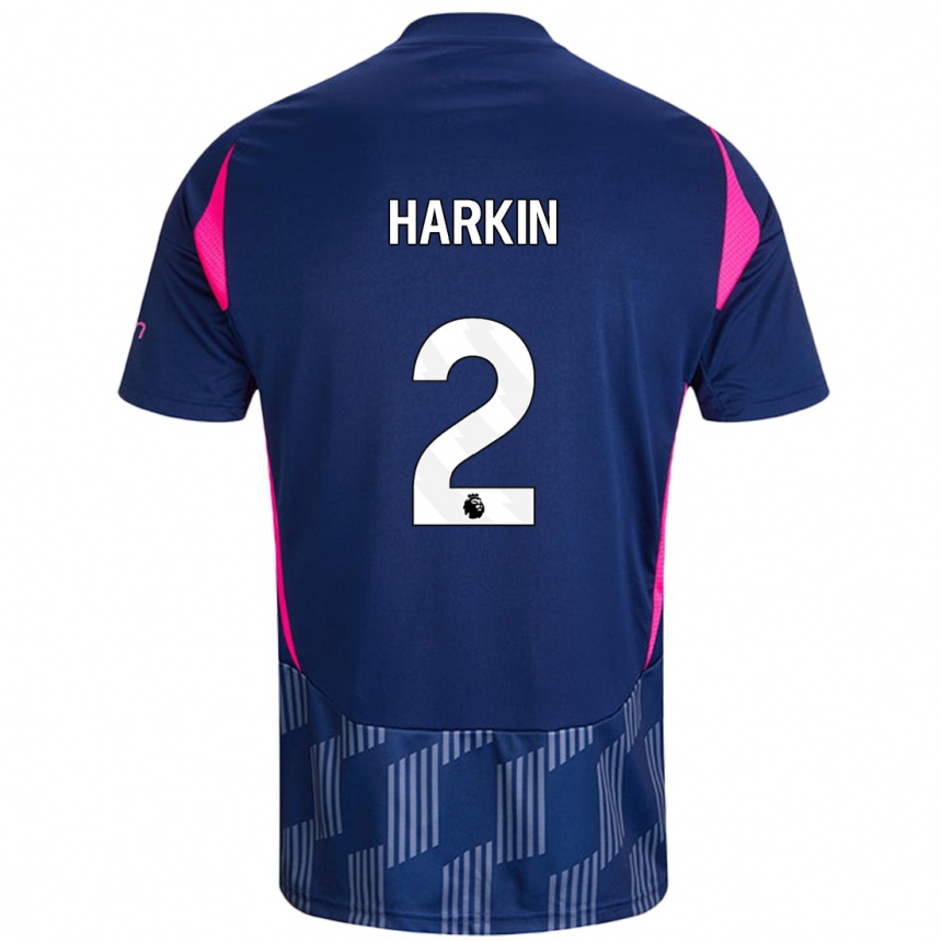 Kids Football Lyndsey Harkin #2 Royal Blue Pink Away Jersey 2024/25 T-Shirt Canada