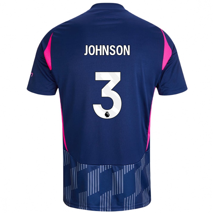 Kids Football Nat Johnson #3 Royal Blue Pink Away Jersey 2024/25 T-Shirt Canada