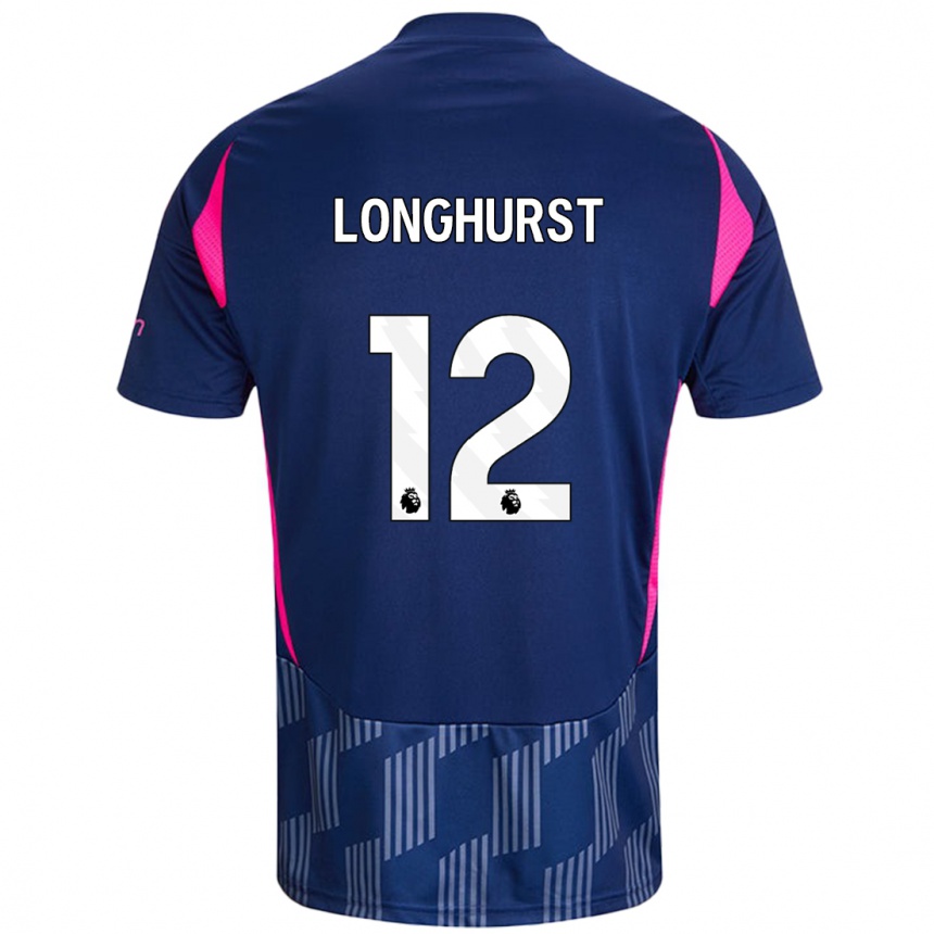 Kids Football Kate Longhurst #12 Royal Blue Pink Away Jersey 2024/25 T-Shirt Canada