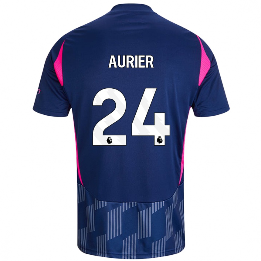 Kids Football Serge Aurier #24 Royal Blue Pink Away Jersey 2024/25 T-Shirt Canada