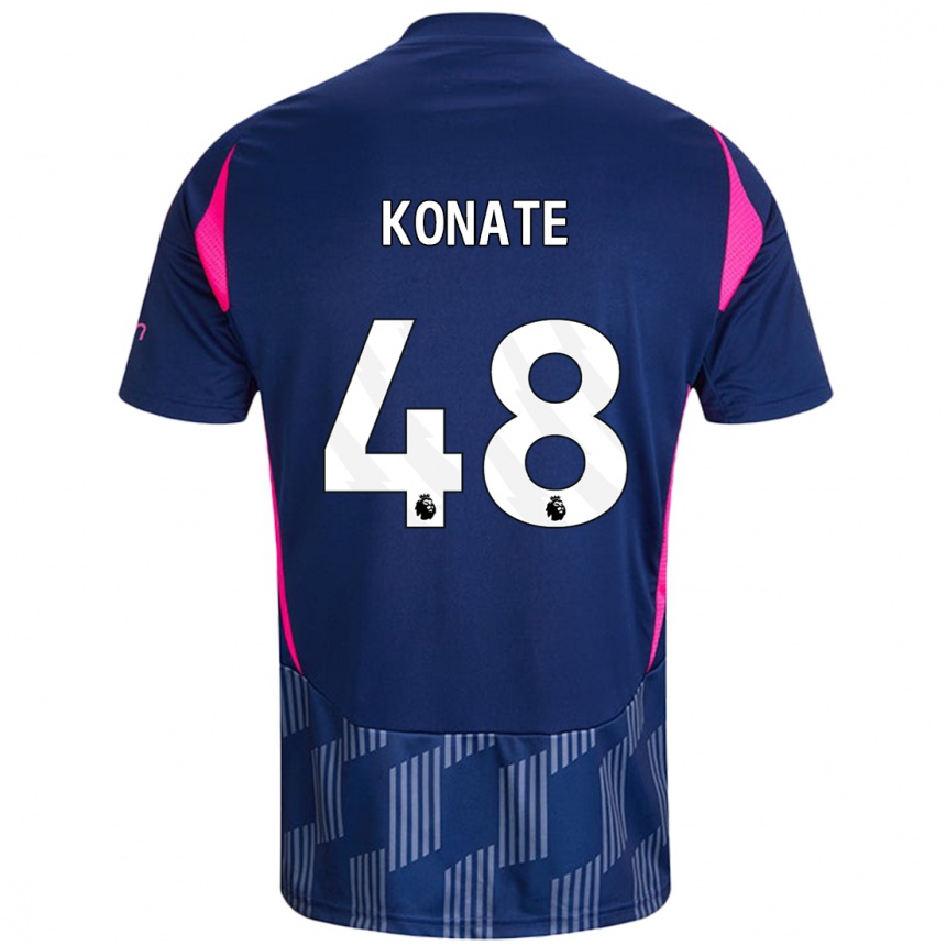 Kids Football Ateef Konaté #48 Royal Blue Pink Away Jersey 2024/25 T-Shirt Canada